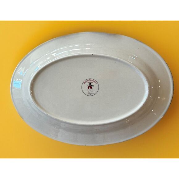Royal Seasons Christmas Snowman Stoneware Serving Platter Dish 14"x10" - Picture 2 of 2